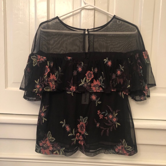 BB Dakota Rayna Embroidered Illusion Neckline NWT - Picture 5 of 12